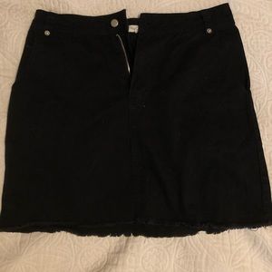 Black denim skirt